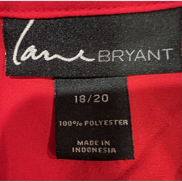 Lane Bryant Women's Red Sequin Accent 100% Polyester Sheer Blouse - Size 18/20 - Picture 5 of 6